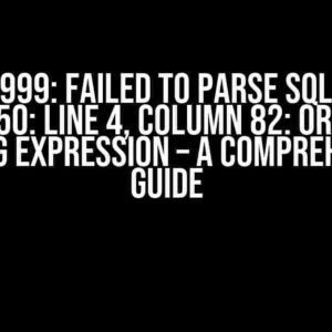 ORA-20999: Failed to Parse SQL Query! ORA-06550: Line 4, Column 82: ORA-00936: Missing Expression – A Comprehensive Guide